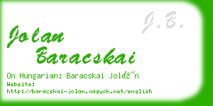 jolan baracskai business card